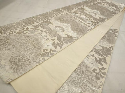 平和屋着物◎六通柄袋帯 更紗花文 正絹 逸品 AAAU9310st