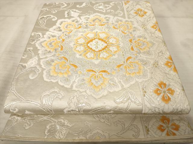 平和屋着物◎六通柄袋帯 花唐草文 金銀糸 正絹 逸品 AAAU9388dt