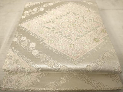 平和屋着物◎六通柄袋帯 花菱文 金銀糸 正絹 逸品 AAAU9390dt