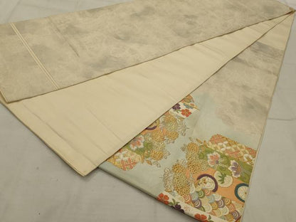 平和屋着物◎太鼓柄袋帯 唐織 吉祥花文 金糸 正絹 逸品 AAAU9747ou