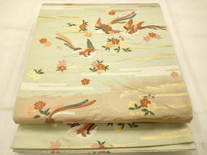 平和屋着物◎六通柄袋帯 唐織 鳳凰枝花文 金糸 三越扱い 正絹 逸品 AAAU9840fw