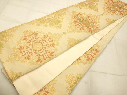 平和屋着物◎六通柄袋帯 正倉院花菱文 金銀糸 正絹 逸品 AAAU9844fw