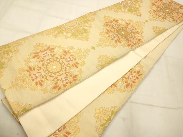 平和屋着物◎六通柄袋帯 正倉院花菱文 金銀糸 正絹 逸品 AAAU9844fw