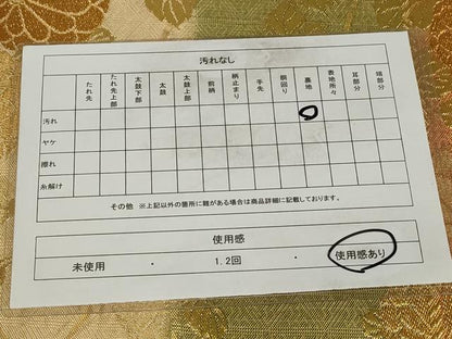 平和屋着物◎佐賀錦　両面　六通柄袋帯　菊　金糸　正絹　逸品　AAAV0983gw
