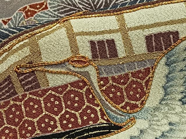平和屋着物■豪華黒留袖　刺繍　風景文　金彩　正絹　逸品　AAAV1323mf