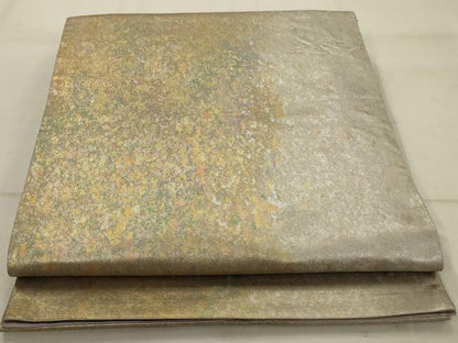 平和屋着物◎六通柄袋帯 霞文 引箔 正絹 逸品 AAAV1608ou