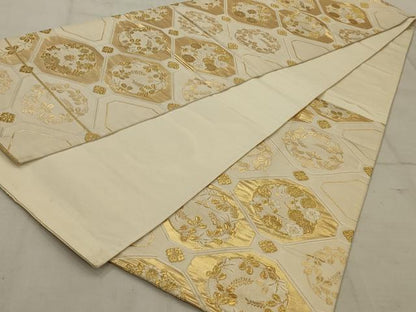 平和屋着物◎六通柄袋帯 唐織 蜀江花文 金糸 正絹 逸品 AAAV1609ou