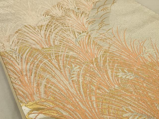 平和屋着物◎六通柄袋帯 唐織 芝文 金銀糸 正絹 逸品 AAAV1617ou