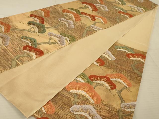 平和屋着物◎六通柄袋帯 松文 金糸 正絹 逸品 AAAV1633ou