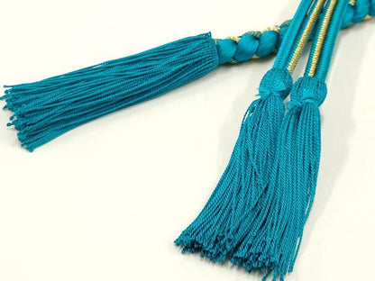 平和屋着物●和装小物　振袖用帯締め　装飾　ちりめん細工　あわじ玉　金糸　撚り房　逸品　未使用　AAAV1650ay