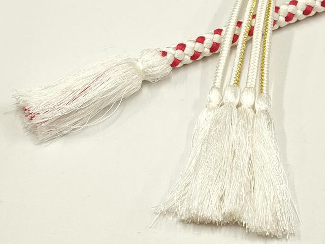 平和屋着物●和装小物　振袖用帯締め　装飾　ちりめん細工　パール　金糸　逸品　AAAV1722ay