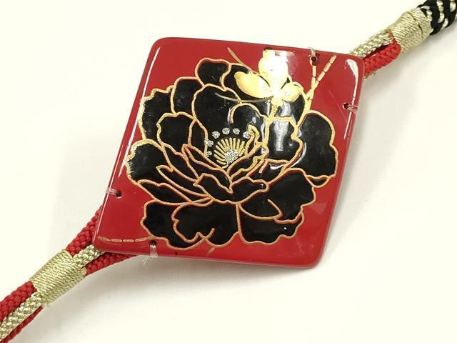 平和屋着物●和装小物　振袖用帯締め　装飾　蒔絵　ラメ　金銀糸　逸品　AAAV1724ay