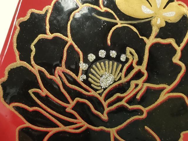 平和屋着物●和装小物　振袖用帯締め　装飾　蒔絵　ラメ　金銀糸　逸品　AAAV1724ay