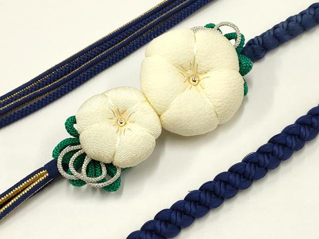 平和屋着物●和装小物　振袖用帯締め　装飾　ちりめん細工　ビーズ　金銀糸　撚り房　逸品　AAAV1725ay