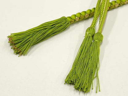 平和屋着物●和装小物 振袖用帯締め 装飾 つまみ細工 パール 金糸 撚り房 逸品 未使用 未使用 AAAV1737ay