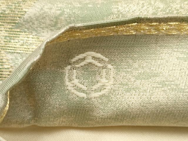 平和屋着物◎六通柄袋帯　器物文　金糸　引箔　正絹　逸品　AAAV1804ru