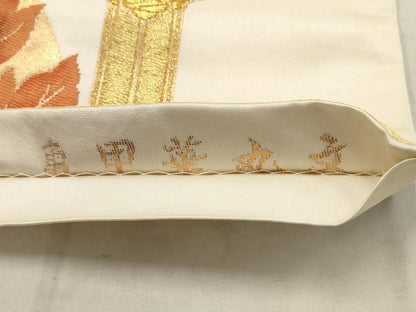 平和屋着物◎六通柄袋帯　唐織　亀甲華丸文　金糸　正絹　逸品　AAAV1816ru
