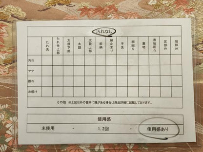 平和屋着物◎六通柄袋帯 唐織 渡り橋草花文 金糸 正絹 逸品 AAAV1825ru