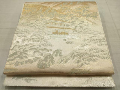 平和屋着物◎六通柄　本袋帯　京百景　金糸　正絹　逸品　AAAV1878ru