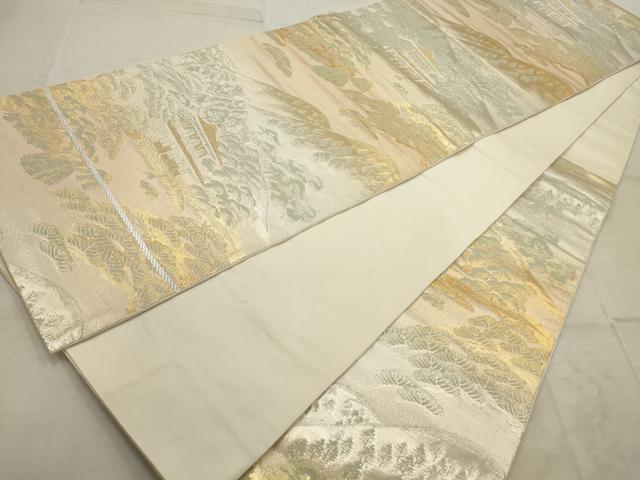 平和屋着物◎六通柄　本袋帯　京百景　金糸　正絹　逸品　AAAV1878ru