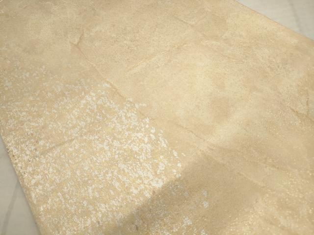 平和屋着物◎六通柄袋帯 霞文 金通し地 引箔 正絹 逸品 AAAV1882ru