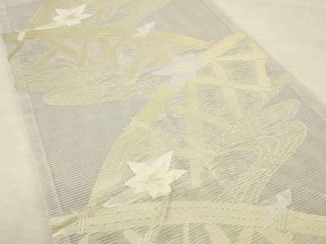 平和屋着物＊夏物 六通柄袋帯 流水花籬文 金糸 正絹 逸品 AAAV2212pf