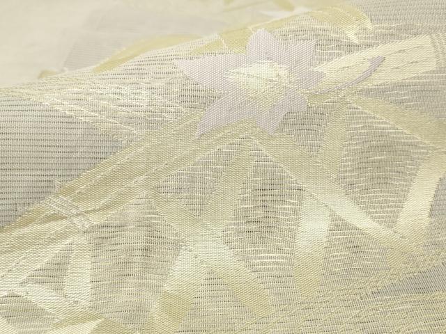 平和屋着物＊夏物 六通柄袋帯 流水花籬文 金糸 正絹 逸品 AAAV2212pf