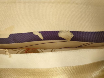 平和屋着物◎西陣 六通柄袋帯 唐織 更紗花文 金糸 正絹 逸品 AAAV2408sw