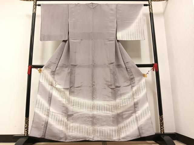 平和屋着物▽訪問着 単衣 刺繍 草木文 暈し染め 正絹 逸品 AAAV2508ph