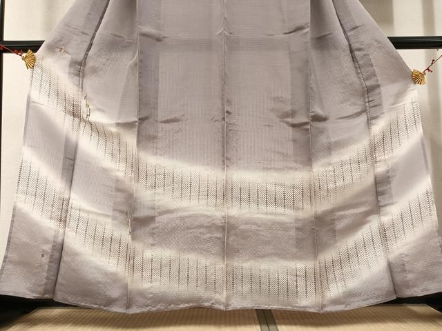 平和屋着物▽訪問着 単衣 刺繍 草木文 暈し染め 正絹 逸品 AAAV2508ph