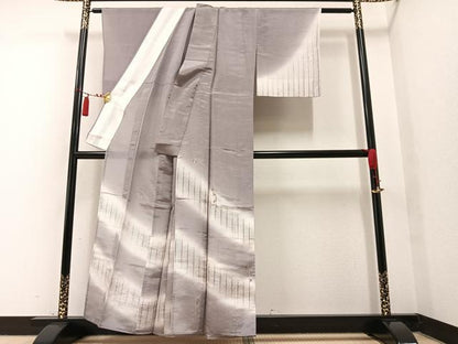 平和屋着物▽訪問着 単衣 刺繍 草木文 暈し染め 正絹 逸品 AAAV2508ph