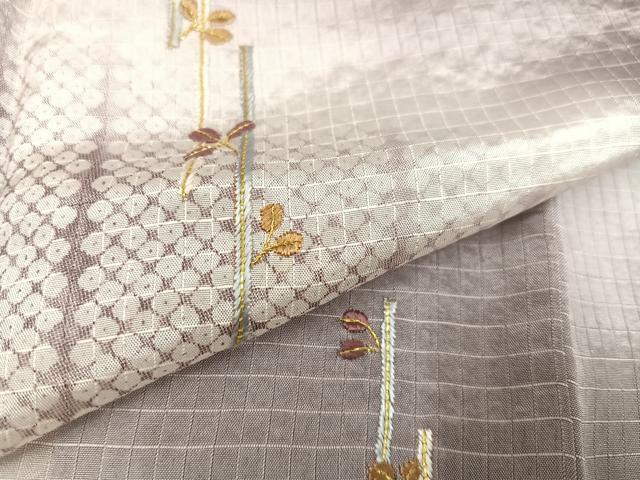 平和屋着物▽訪問着 単衣 刺繍 草木文 暈し染め 正絹 逸品 AAAV2508ph