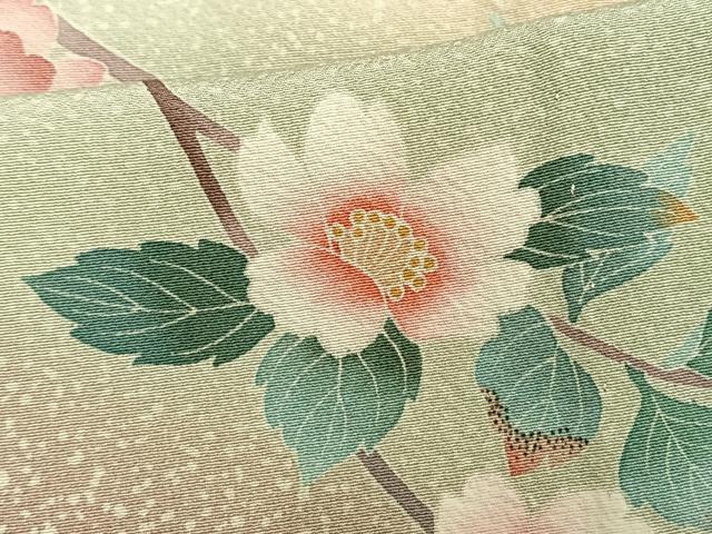 平和屋着物▽訪問着 単衣 枝花文 暈し染め 正絹 逸品 AAAV2575fy