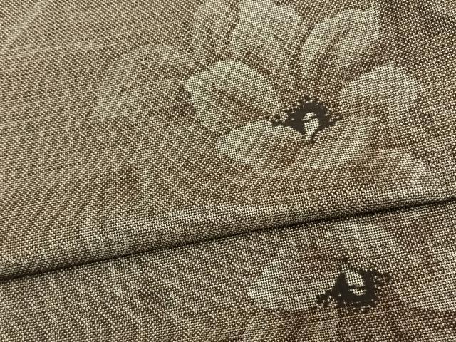平和屋着物▽本場大島紬 単衣 9マルキ 草花文 正絹 逸品 AAAV2576fy