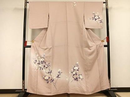 平和屋着物▽訪問着 単衣 友禅 枝花文 正絹 逸品 未使用 AAAV2591fy