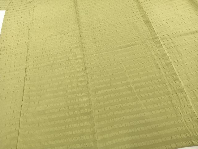 平和屋着物▽上質な色無地 単衣 苗色 正絹 逸品 AAAV2594fy