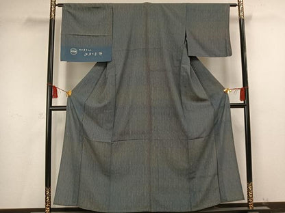平和屋着物▽江戸小紋 単衣 霞文 反端付き 正絹 逸品 AAAV2598fy
