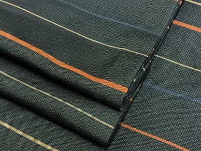 平和屋着物▽本場縞大島紬 単衣 横縞 正絹 逸品 AAAV2600fy