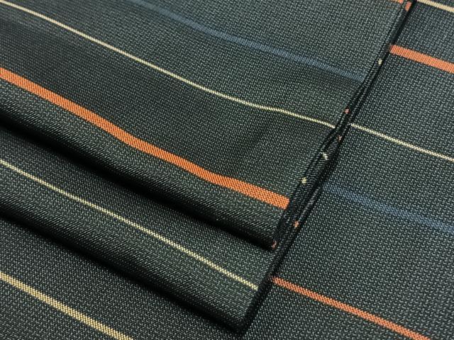 平和屋着物▽本場縞大島紬 単衣 横縞 正絹 逸品 AAAV2600fy