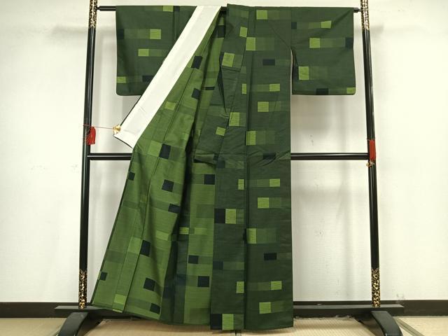 平和屋着物▽小紋 単衣 色紙文 AAAV2602fy