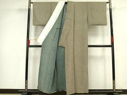 平和屋着物▽上質な小紋 単衣 霞文 正絹 逸品 未使用 AAAV2603fy