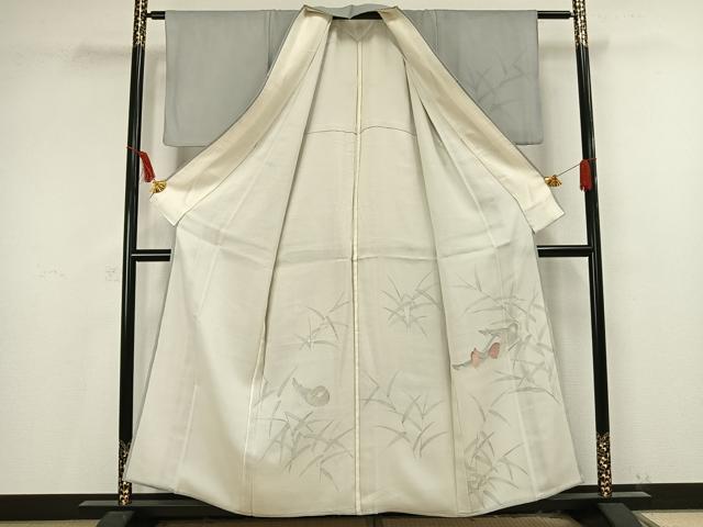 平和屋着物▽訪問着 無双 紗袷 紗×紗 鴛鴦文 正絹 逸品 AAAV2604fy