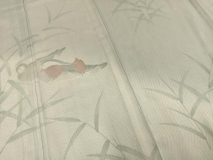 平和屋着物▽訪問着 無双 紗袷 紗×紗 鴛鴦文 正絹 逸品 AAAV2604fy