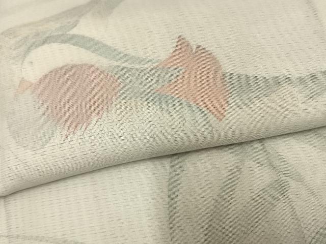 平和屋着物▽訪問着 無双 紗袷 紗×紗 鴛鴦文 正絹 逸品 AAAV2604fy