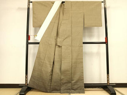 平和屋着物▽上質な紬　訪問着　単衣　霞文　正絹　逸品　AAAV2606fy