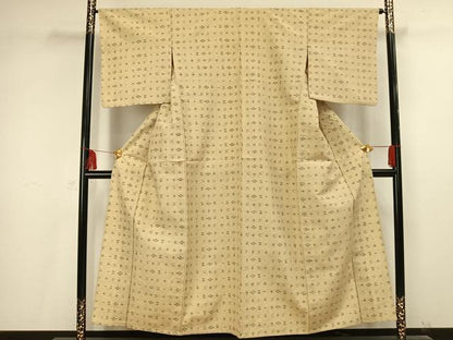 平和屋着物▽上質な紬 単衣 琉球絣 正絹 逸品 AAAV2608fy