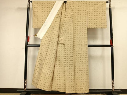 平和屋着物▽上質な紬 単衣 琉球絣 正絹 逸品 AAAV2608fy