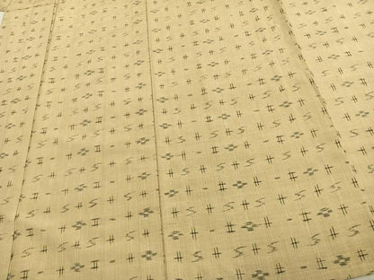 平和屋着物▽上質な紬 単衣 琉球絣 正絹 逸品 AAAV2608fy