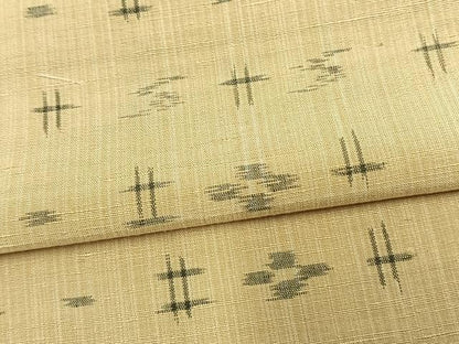 平和屋着物▽上質な紬 単衣 琉球絣 正絹 逸品 AAAV2608fy