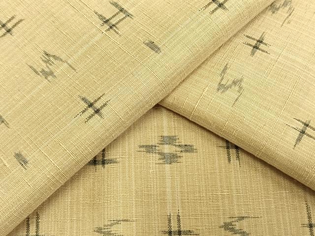 平和屋着物▽上質な紬 単衣 琉球絣 正絹 逸品 AAAV2608fy